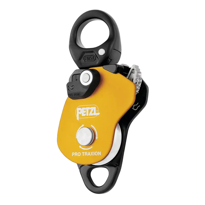 petzl, pro traxion, high efficiency progress capture pulley with swivel petzl, pro traxion, high efficiency progress capture pulley with swivel